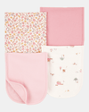 Pack cuatro babitas algodón rosadas