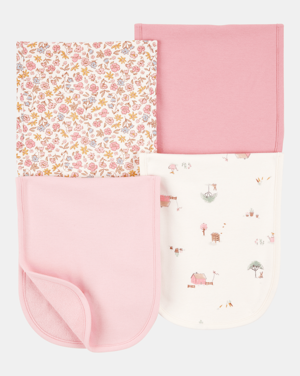 Pack cuatro babitas algodón rosadas - Carter's