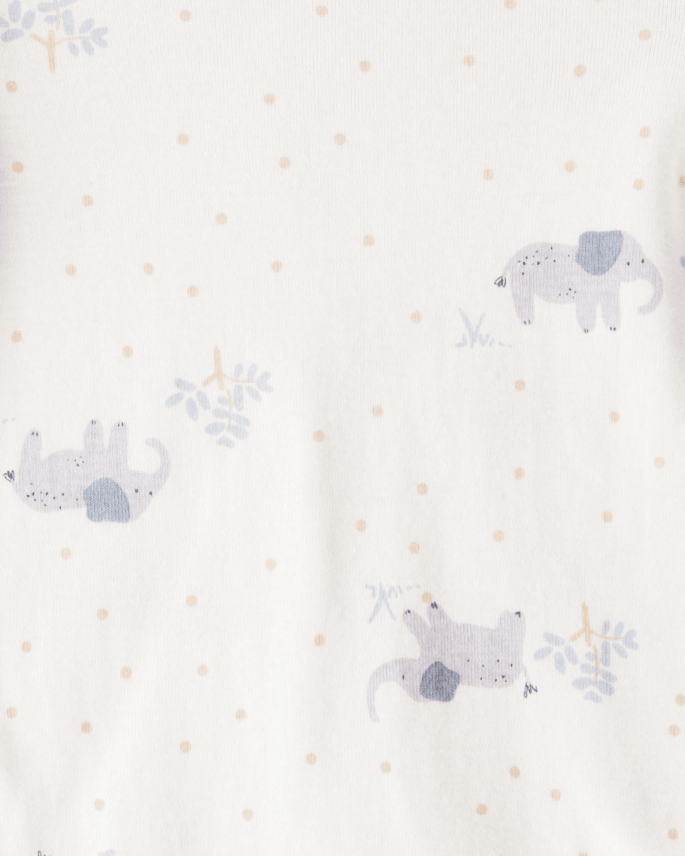Pack cuatro bodies de algodón manga larga con estampado safari - Carter's