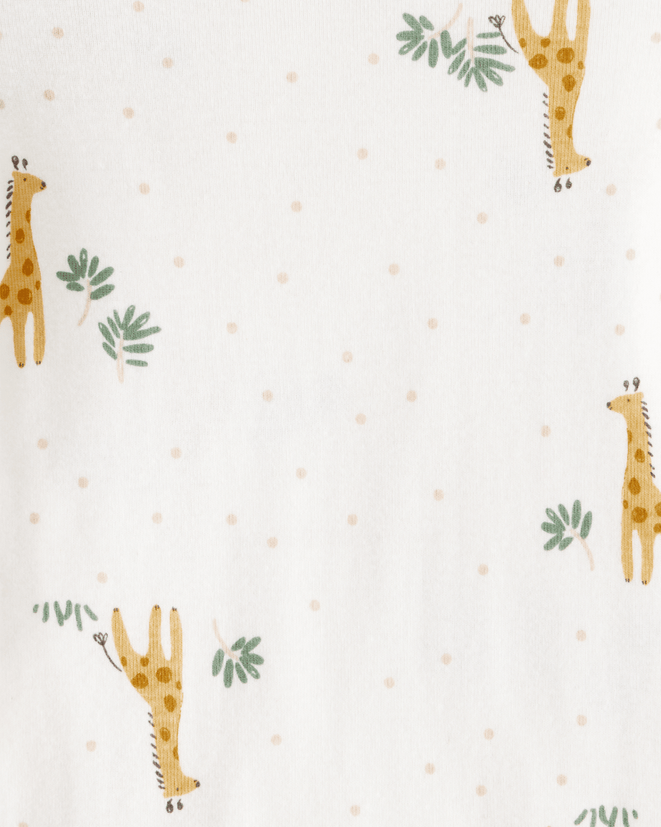 Pack cuatro bodies de algodón manga larga con estampado safari - Carter's