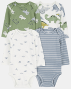 Pack cuatro bodies diseño dinosaurios y rayas - Carter's