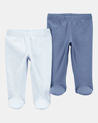 Pack de 2 pantalones con pie en tonos azules - Carter's