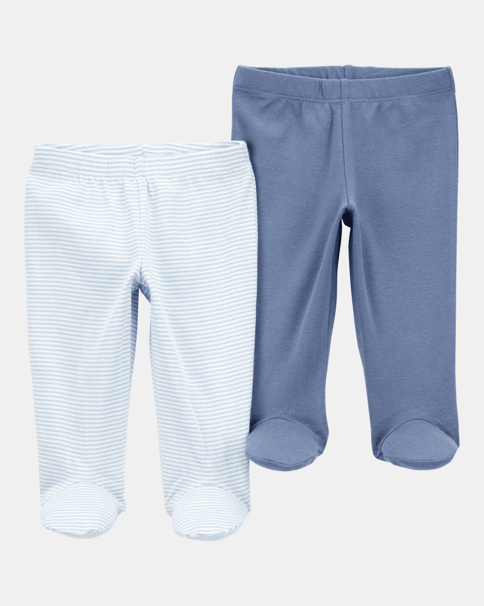 Pack de 2 pantalones con pie en tonos azules - Carter's