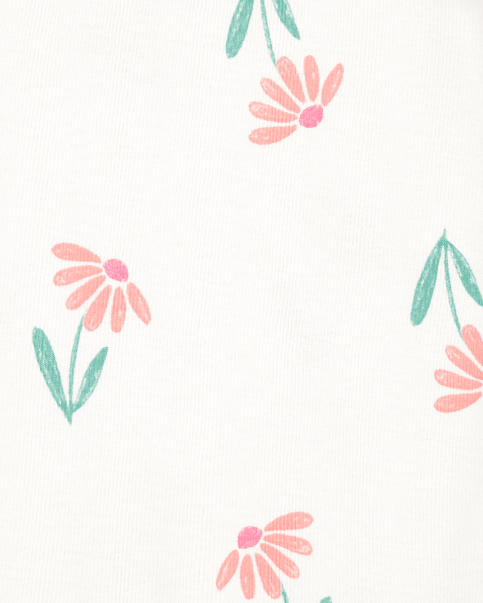 Pack de cinco bodies de manga corta en rosa y gris con estampado floral - Carter's