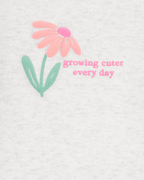 Pack de cuatro bodies de manga larga en rosa y gris con estampado floral - Carter's