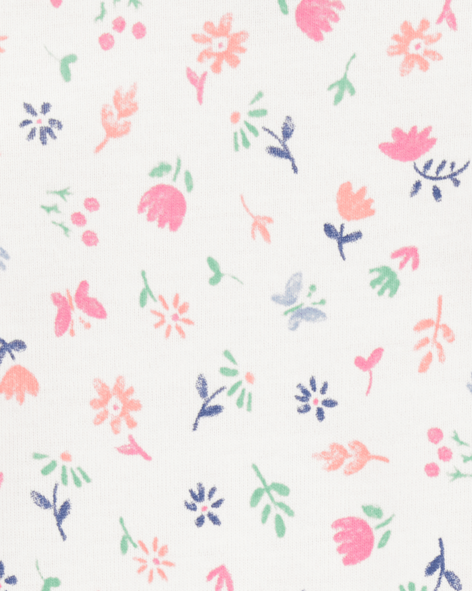 Pack de cuatro bodies de manga larga en rosa y gris con estampado floral - Carter's
