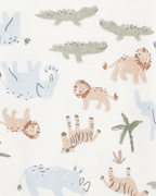 Pack de cuatro bodies de manga larga en verde y azul con estampado safari - Carter's