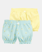 Pack de dos pantalones cortos de algodón con cintura elástica con estampado de limón - Carter's