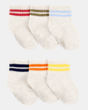 Pack of six pairs of striped ankle socks
