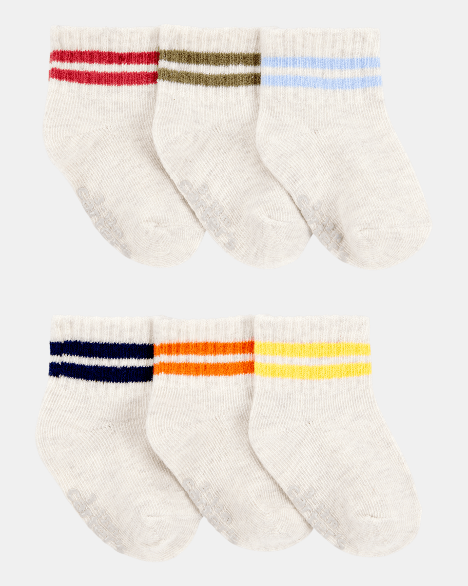 Pack de seis pares de calcetines tobilleros a rayas - Carter's