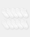 Pack of ten pairs of white cotton invisible socks