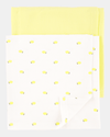 Two-pack lemon print blankets