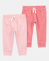 Pack of two pink cotton trousers