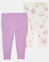 Pack of two floral cotton trousers