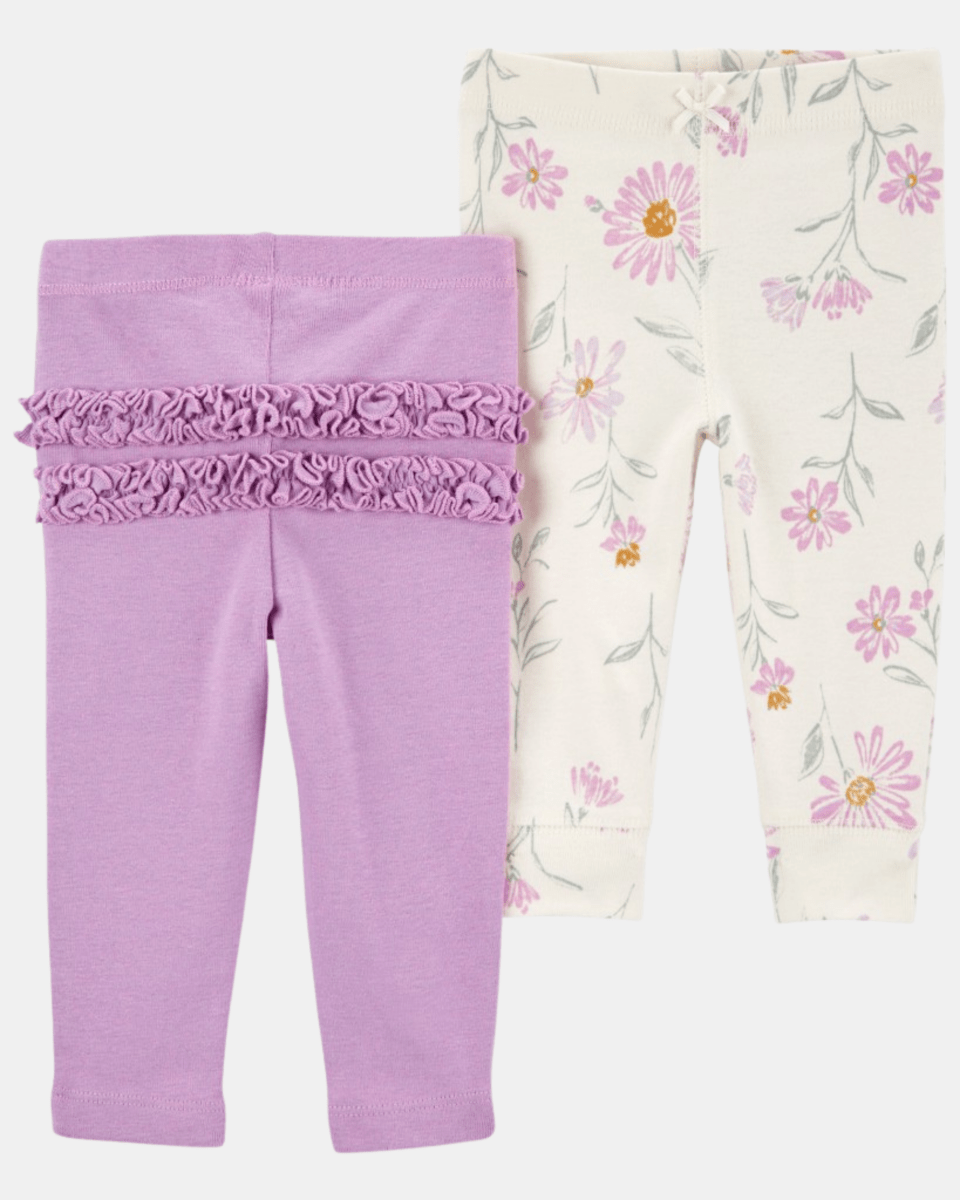 Pack dos pantalones de algodón floral - Carter's