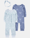 Pack dos pijamas de algodón y vincha diseño mariposas