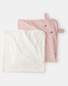 Pack of two towels with bunny design