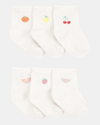 Six-pack of terry knit fruit-print socks