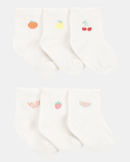 Pack seis pares de calcetines de rizo con estampado de frutas - Carter's