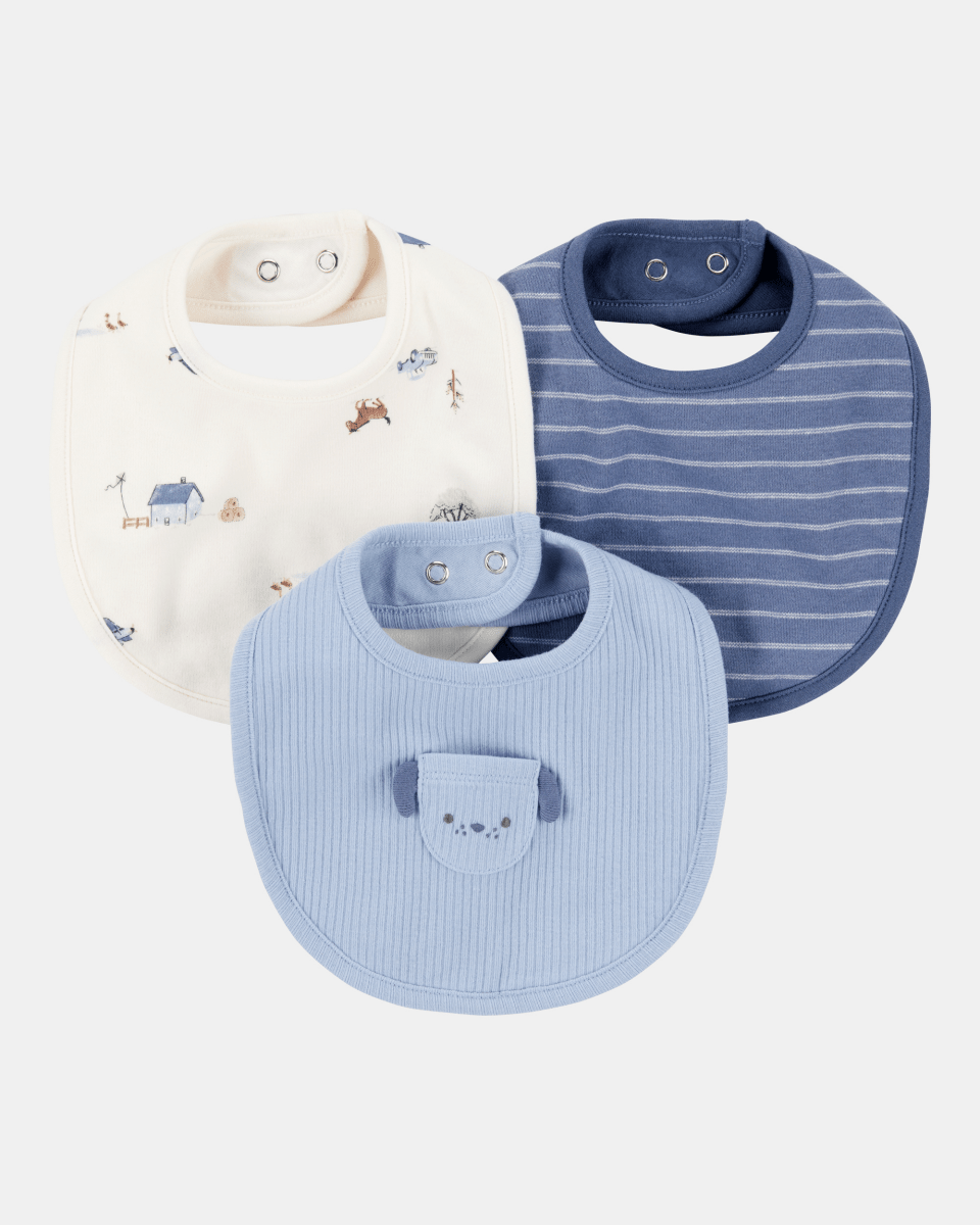 Pack tres baberos algodón diseño perro - Carter's