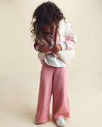 Pantalón ancho de rizo francés con lazo, rosa - Carter's