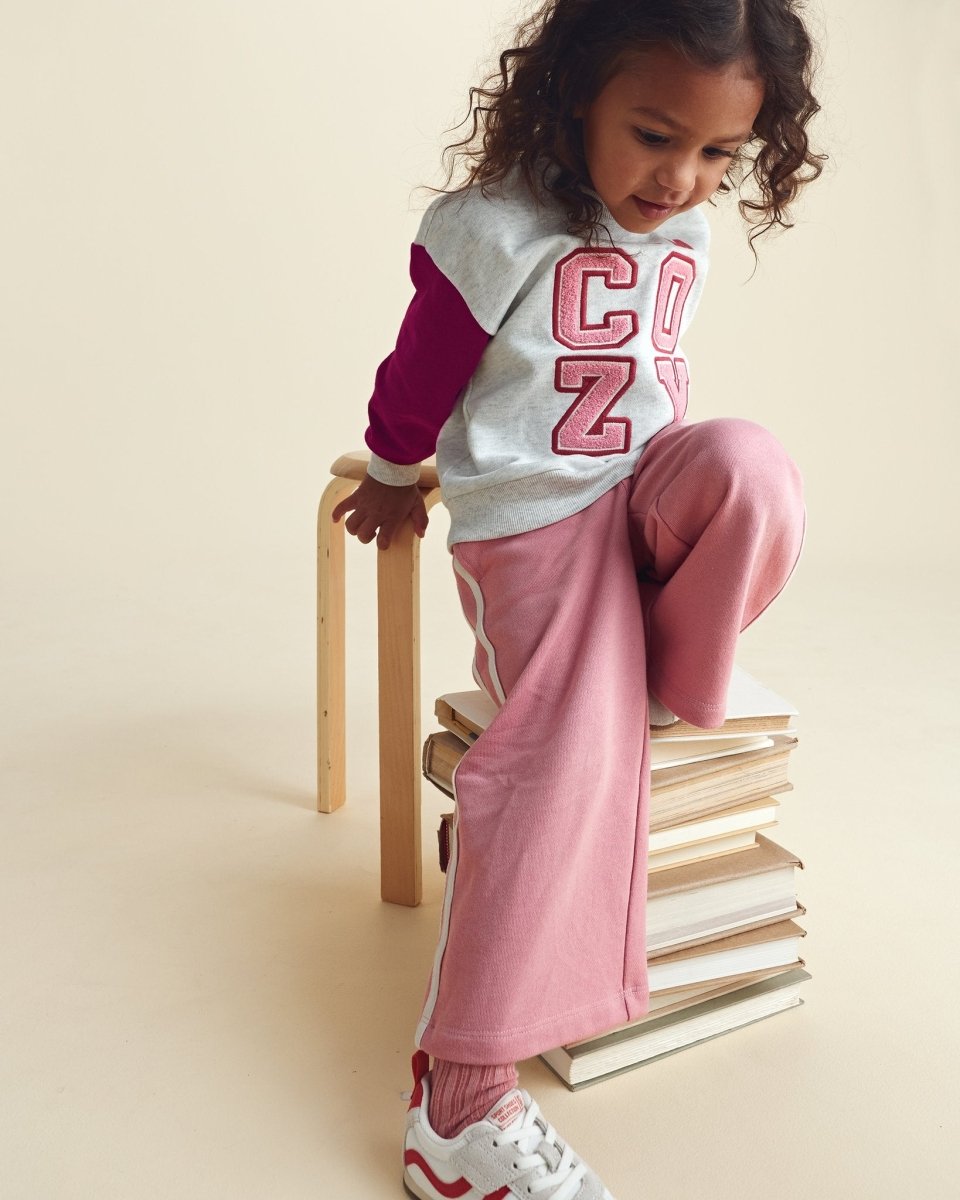 Pantalón ancho de rizo francés con lazo, rosa - Carter's