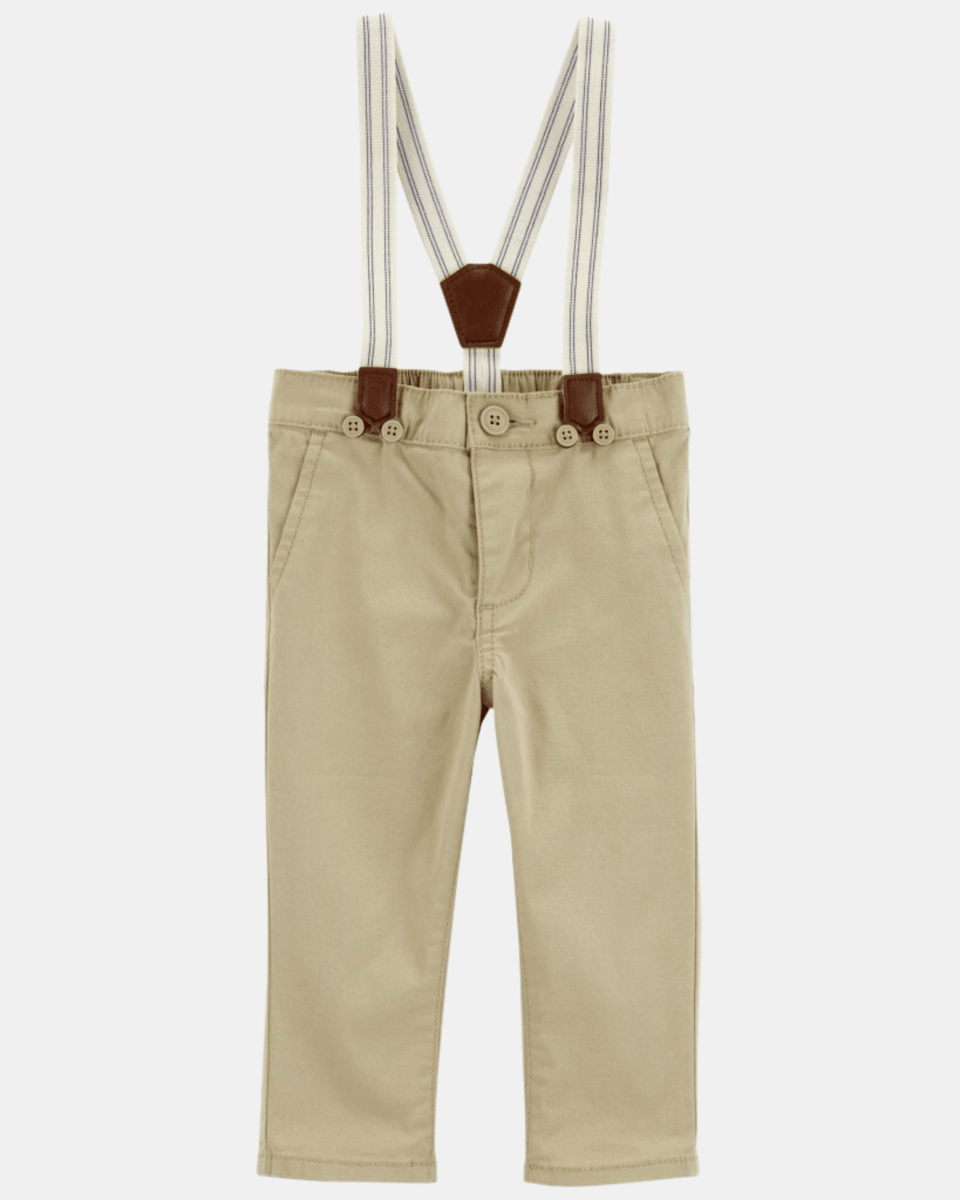 Pantalón caqui con tirantes - Carter's