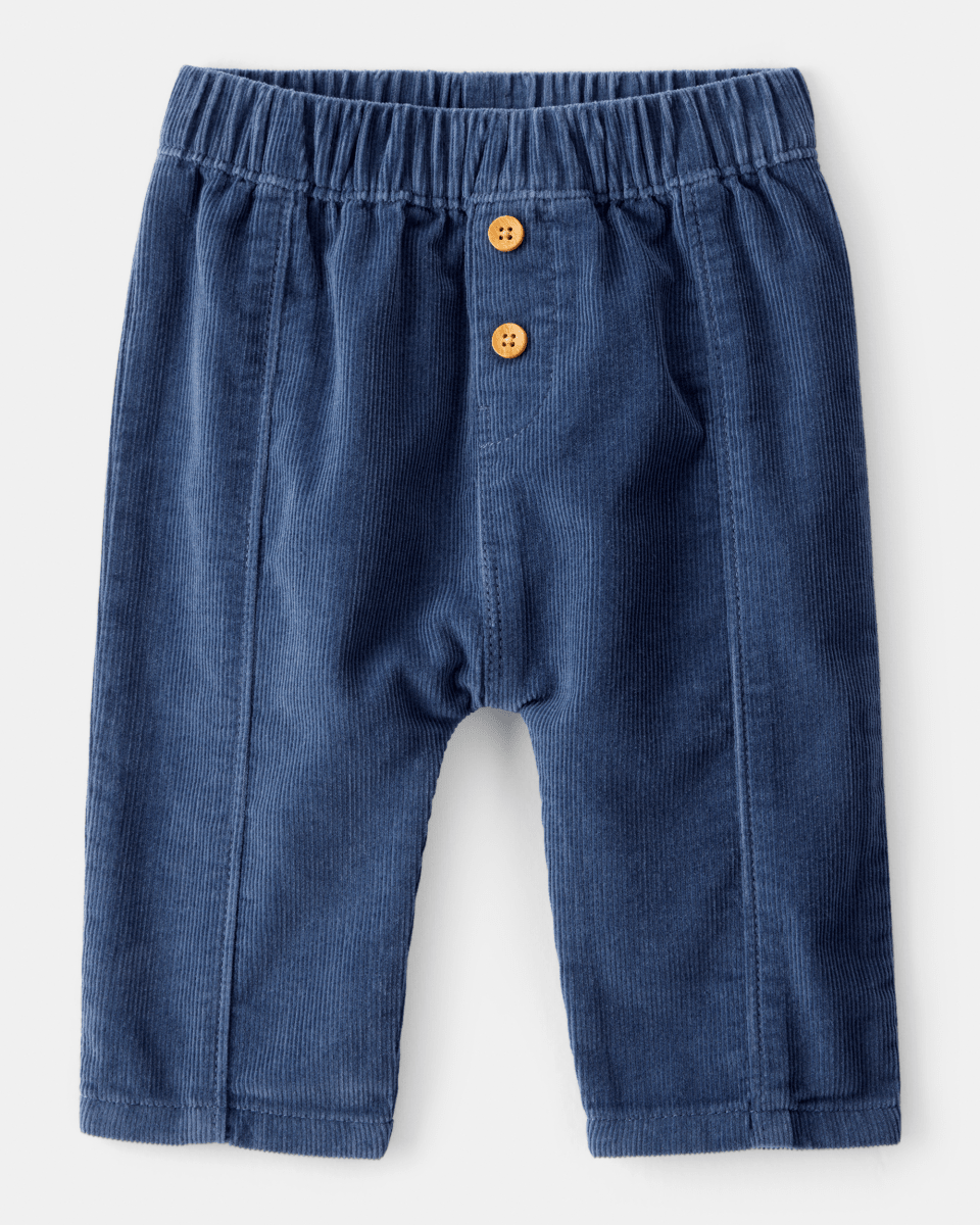 Pantalón de pana azul recto en algodón con cintura elástica - Carter's