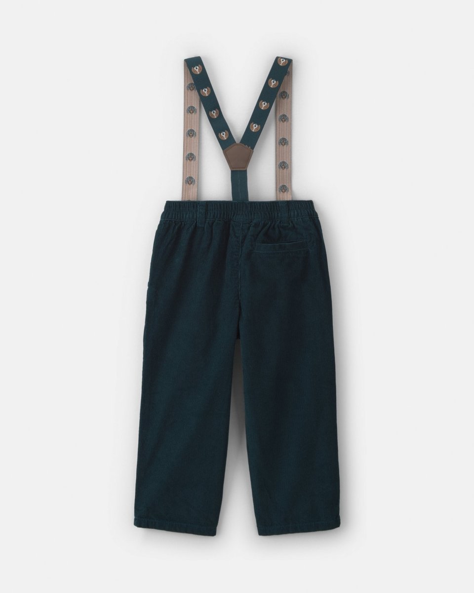 Pantalón de pana con tirantes extraíbles, azul marino - Carter's