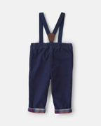 Pantalón de pana elástica con tirantes, azul marino - Carter's