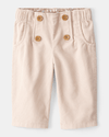 Pantalón de pana marrón recto con cintura elástica