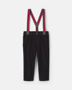 Pantalón de pana recto con tirantes, negro - Carter's