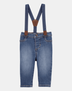 Pantalón denim con tirantes - Carter's