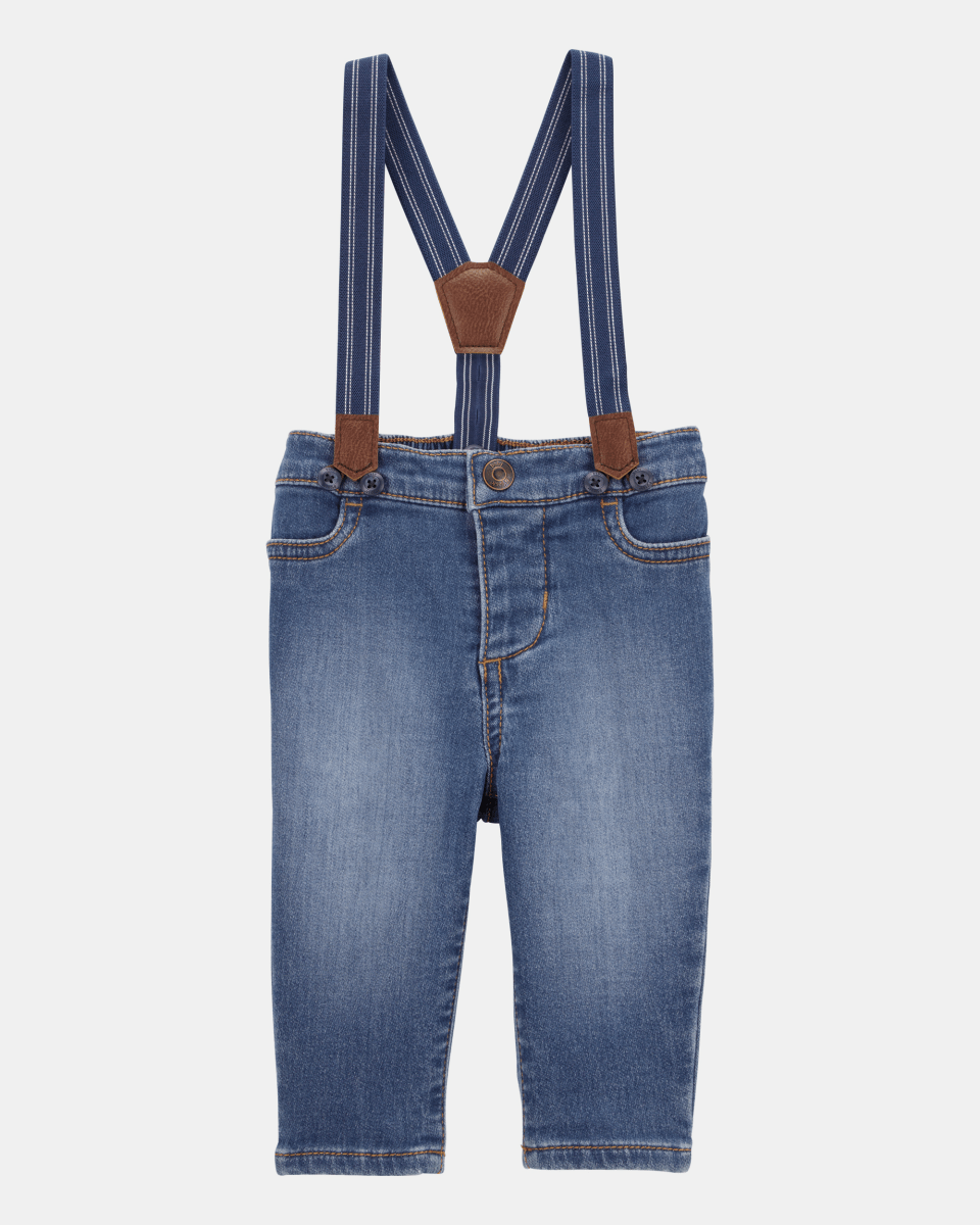 Pantalón denim con tirantes - Carter's