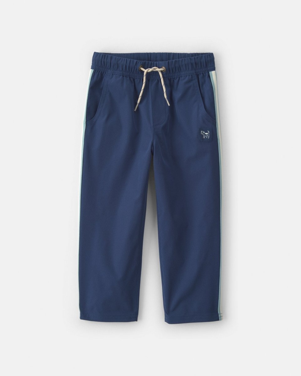 Pantalón jogger de popelín con cinta lateral, azul marino - Carter's