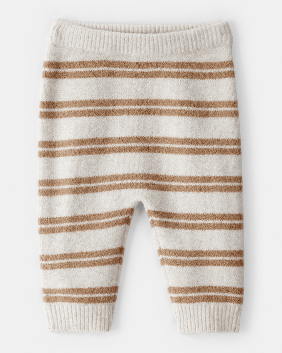 Pantalón tipo suéter a rayas color avena - Carter's