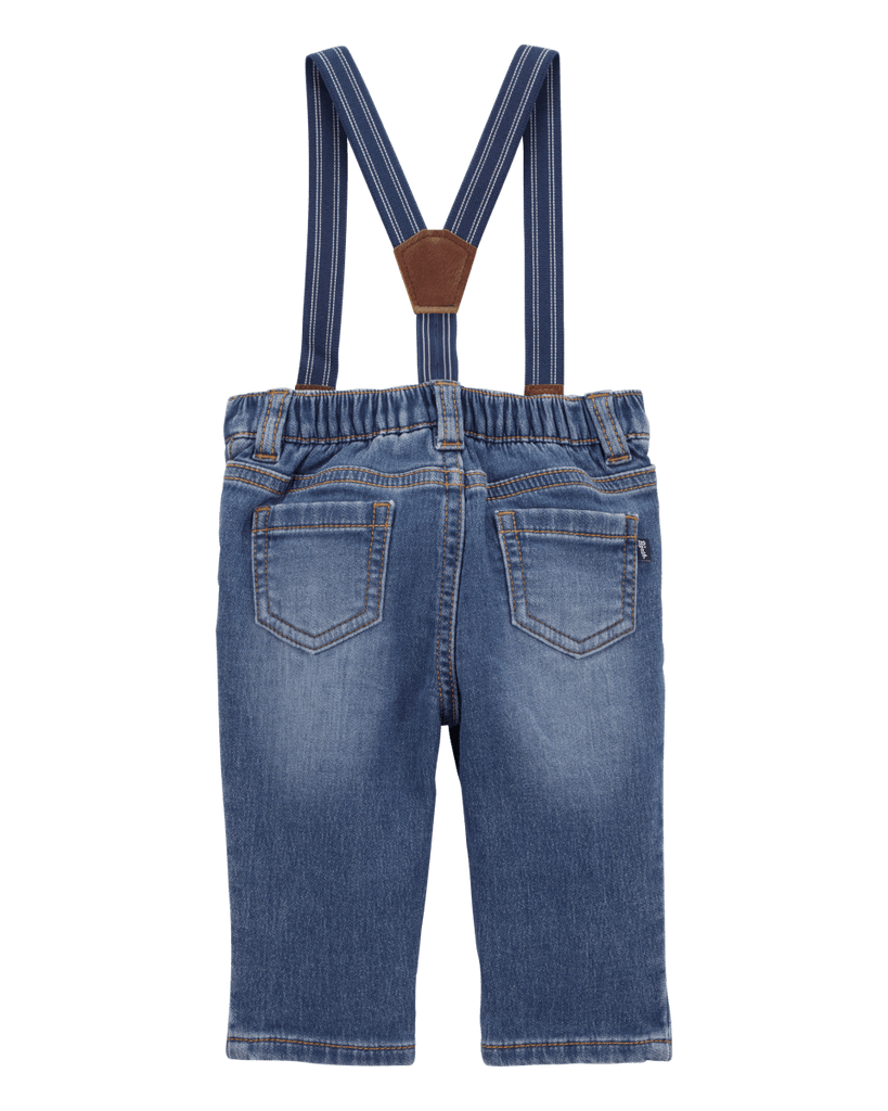 Pantalón vaquero con tirantes azul claro para bebé niño - Carter's