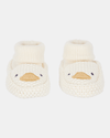 White duck crochet booties