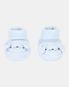 Blue puppy crochet booties