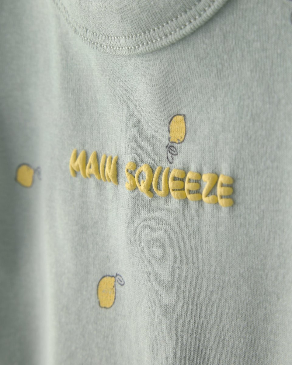 Pelele corto de algodón acanalado, diseño limón verde - Carter's