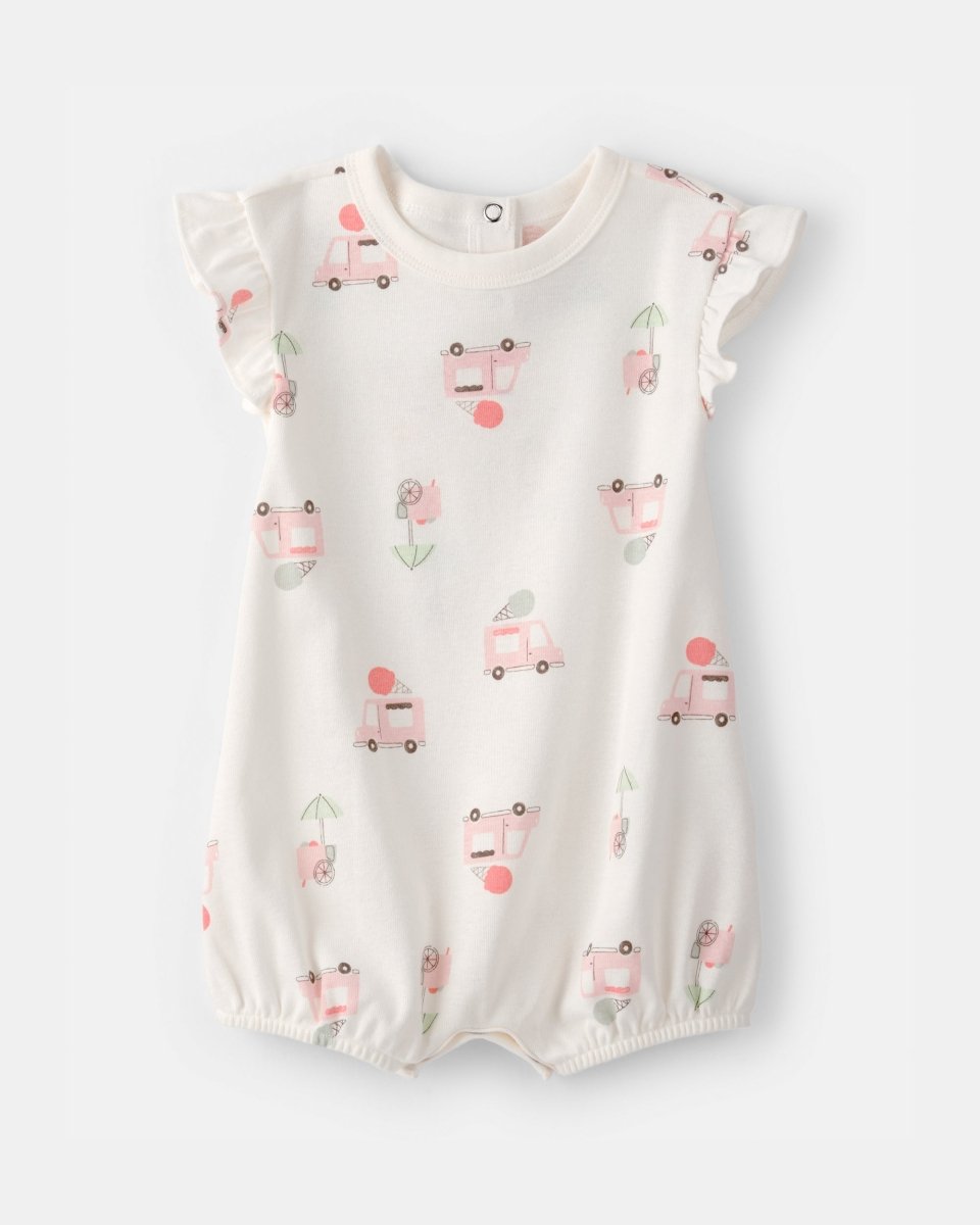 🎁 Pelele corto de algodón, diseño camiones de helado (100% off) - Carter's