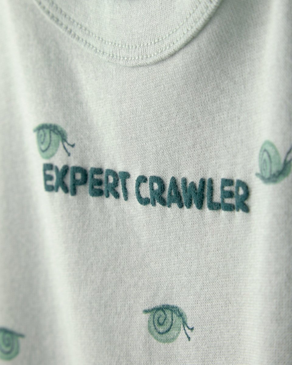 Pelele corto de algodón, diseño caracoles verde - Carter's