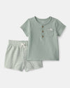 Conjunto 2 piezas camiseta de algodón y pantalón corto vichy