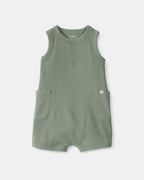 Pelele corto térmico, diseño liso verde - Carter's