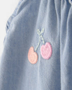 Pelele largo de algodón chambray sin mangas con bordado - Carter's