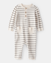 Striped gray long romper