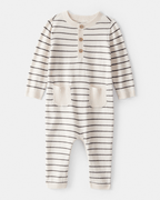 Striped gray long romper