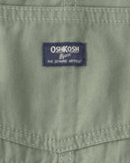 Peto corto de algodón canvas, diseño verde oliva - Carter's
