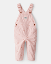 Corduroy dungarees with pink patterned bow