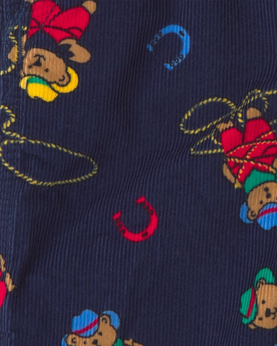 Peto de pana con tirantes ajustables, osos en azul marino - Carter's
